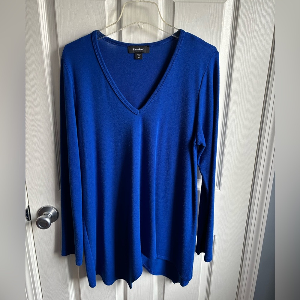 Karen Kane Women's Cobalt Blue Long Sleeve Fine Knit Top